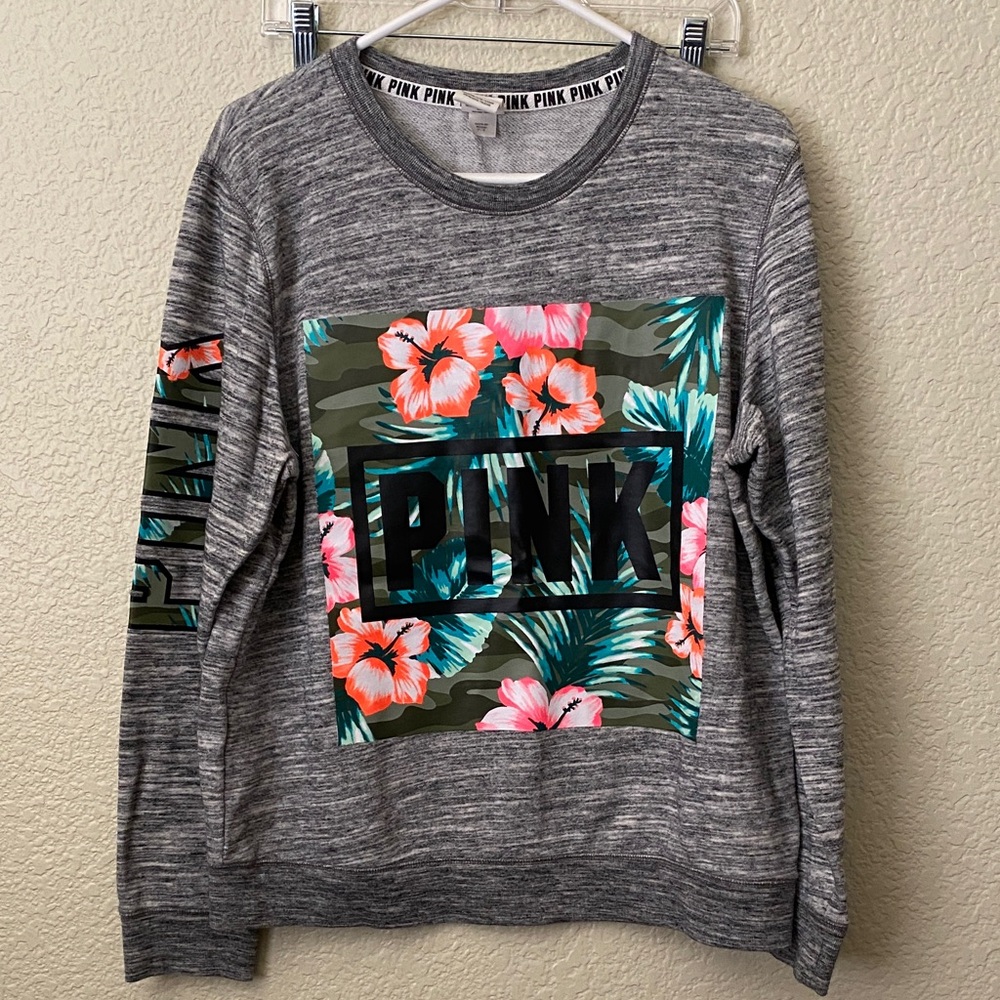 Victoria's Secret Gray Sweatshirt with Floral Print